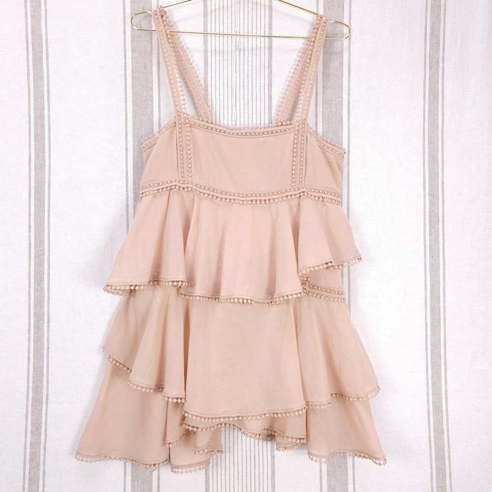 Charo Ruiz Ibiza‎ Dress Sz Large Sleeveless Babydoll Ruffle Boho Femme Softgirl